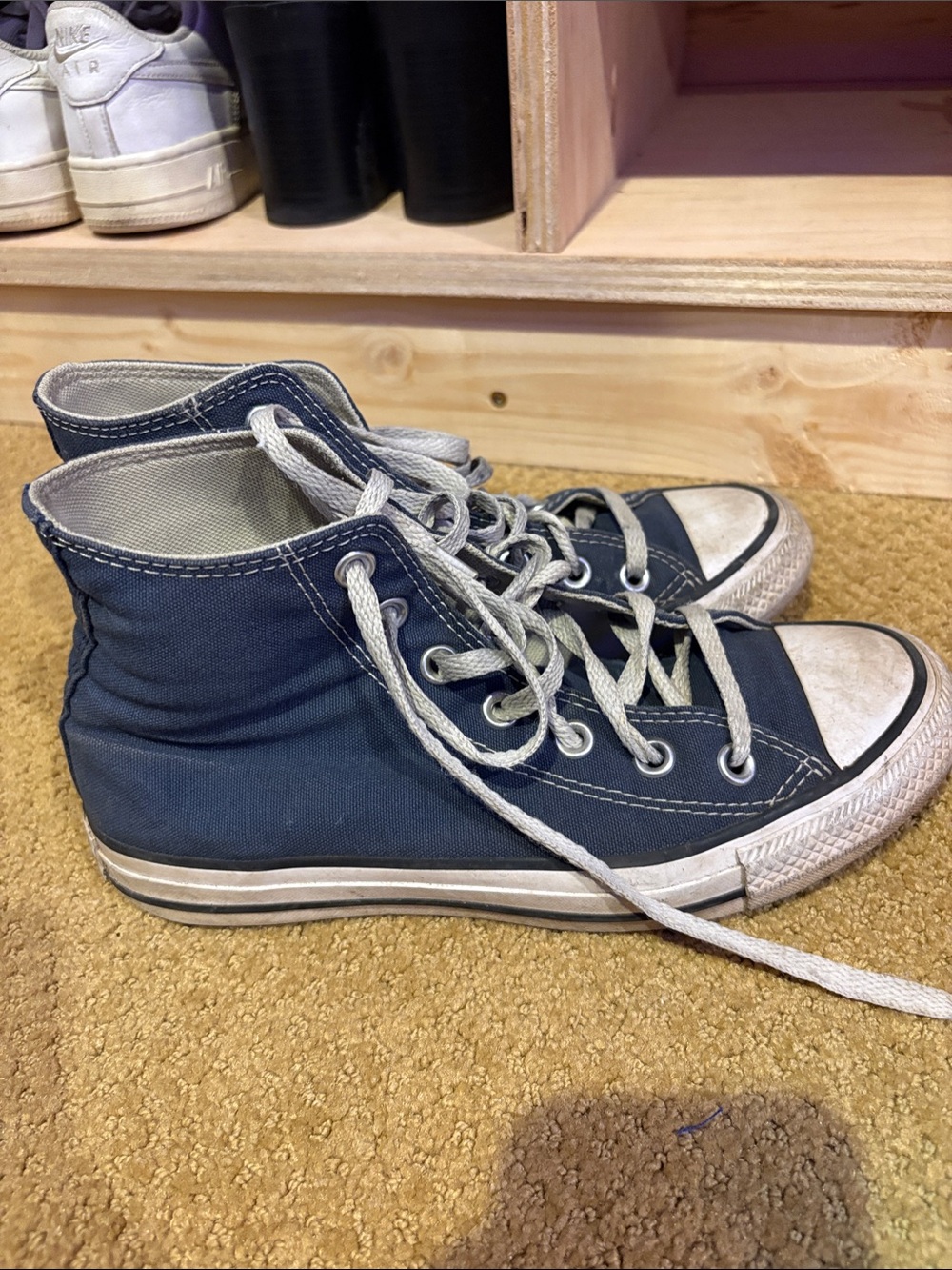 High-Top converse Canvas Sneakers in Navy Blue